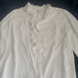 White Ruffled Blouse by Zara